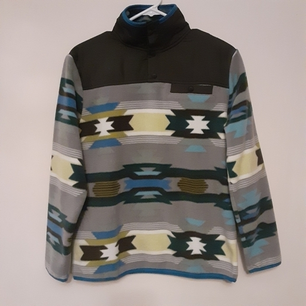 New Gap Arctic fleece snap T pullover,aztec print northwest cottage core